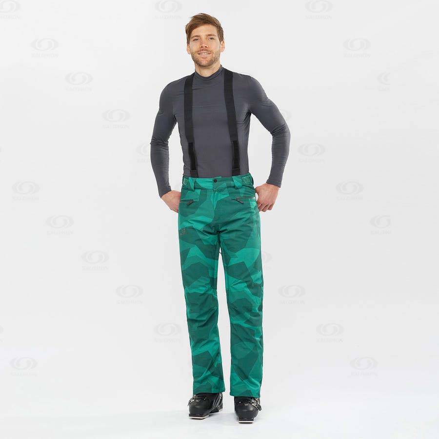 Green Men's Salomon EDGE Ski Pants | USA-A2417