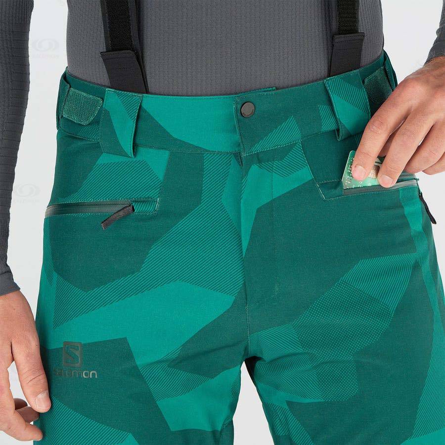 Green Men's Salomon EDGE Ski Pants | USA-A2417