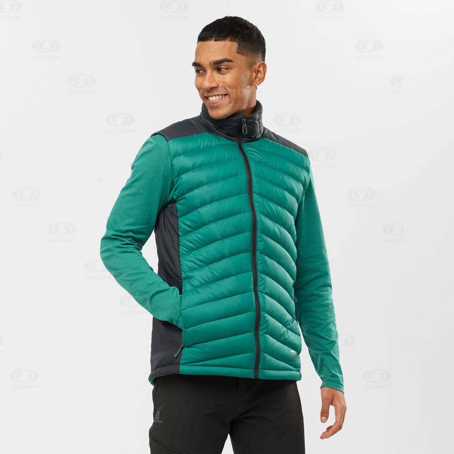 Green Men's Salomon ESSENTIAL XWARM DOWN Insulated Jackets | USA-M1433