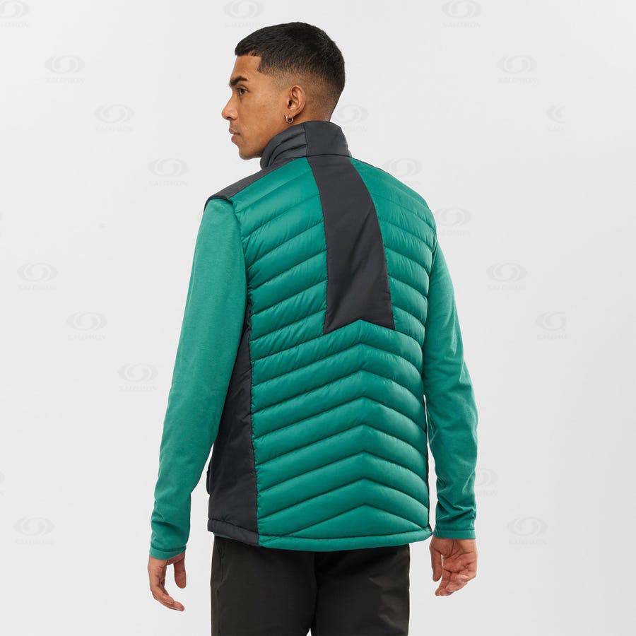 Green Men's Salomon ESSENTIAL XWARM DOWN Insulated Jackets | USA-M1433