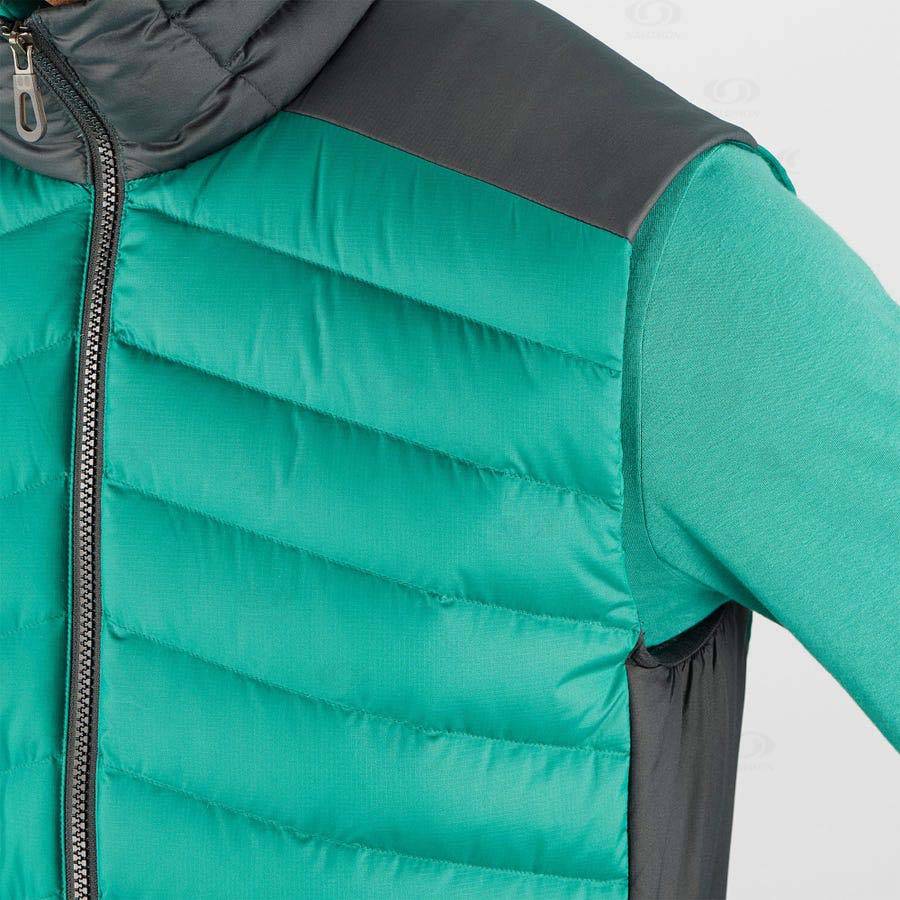 Green Men's Salomon ESSENTIAL XWARM DOWN Insulated Jackets | USA-M1433