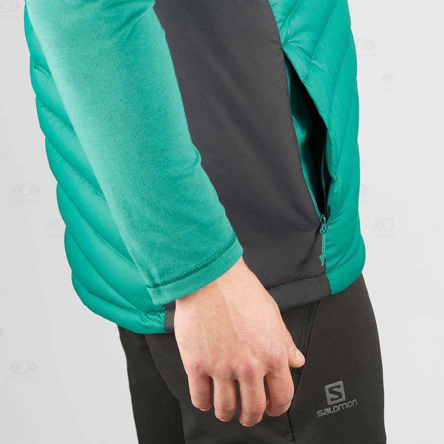 Green Men's Salomon ESSENTIAL XWARM DOWN Insulated Jackets | USA-M1433