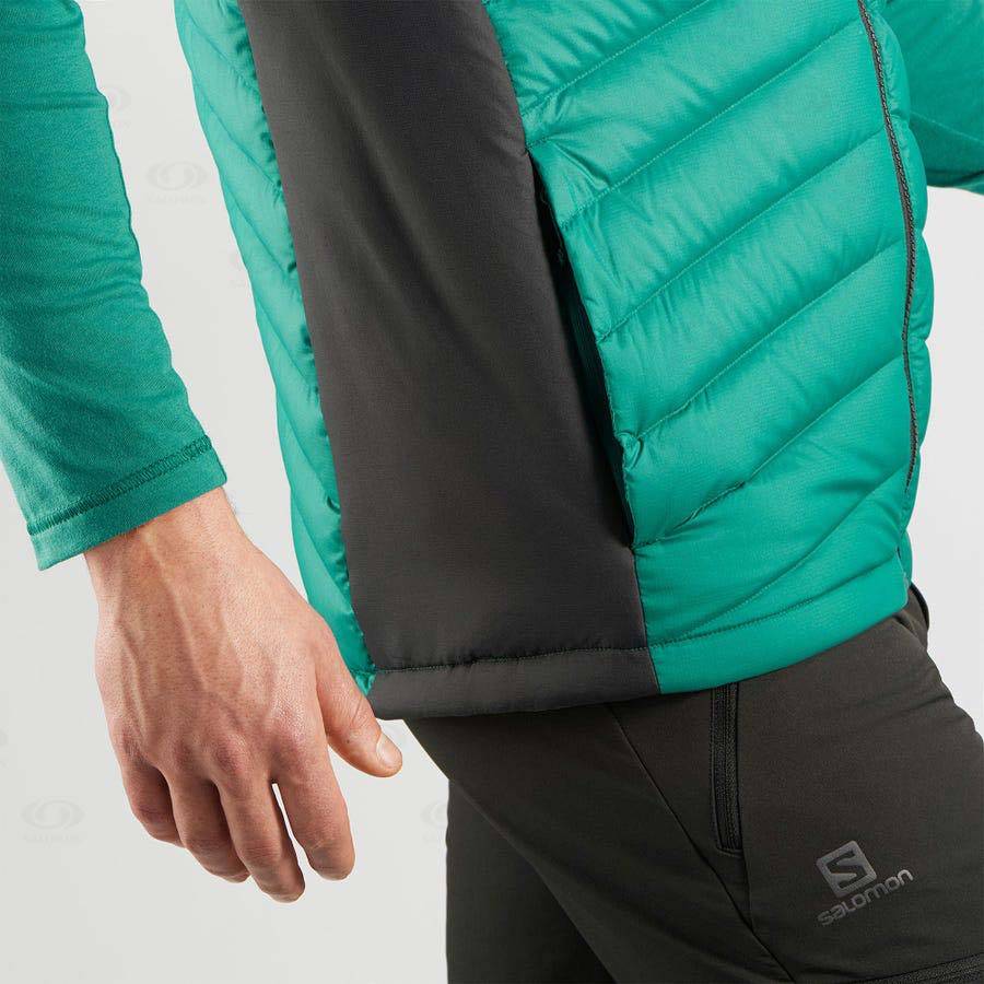 Green Men's Salomon ESSENTIAL XWARM DOWN Insulated Jackets | USA-M1433