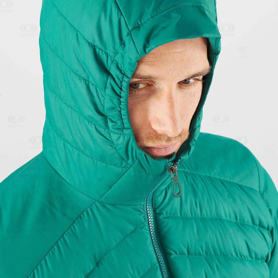 Green Men's Salomon ESSENTIAL XWARM DOWN Insulated Jackets | USA-O2001