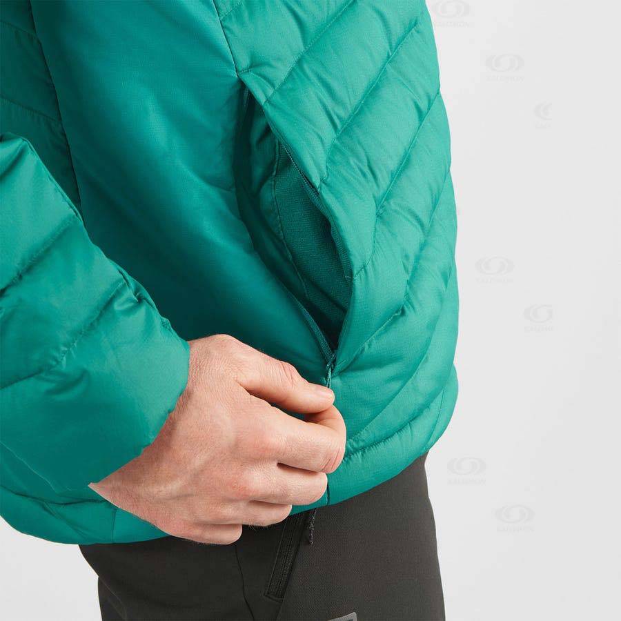 Green Men's Salomon ESSENTIAL XWARM DOWN Insulated Jackets | USA-O2001