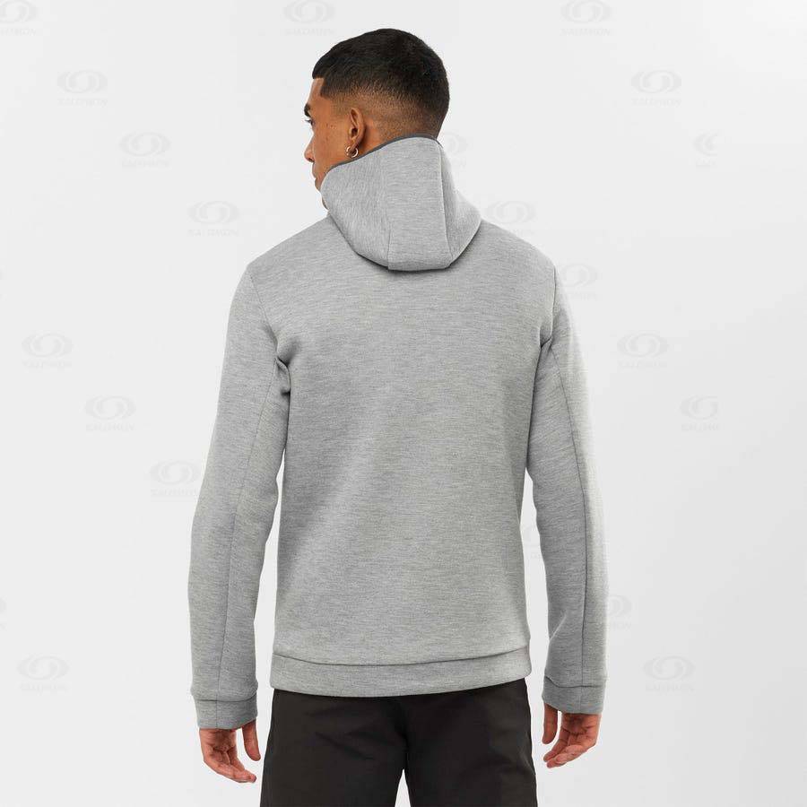 Green Men's Salomon ESSENTIAL XWARM HYBRID Hoodie | USA-M1636