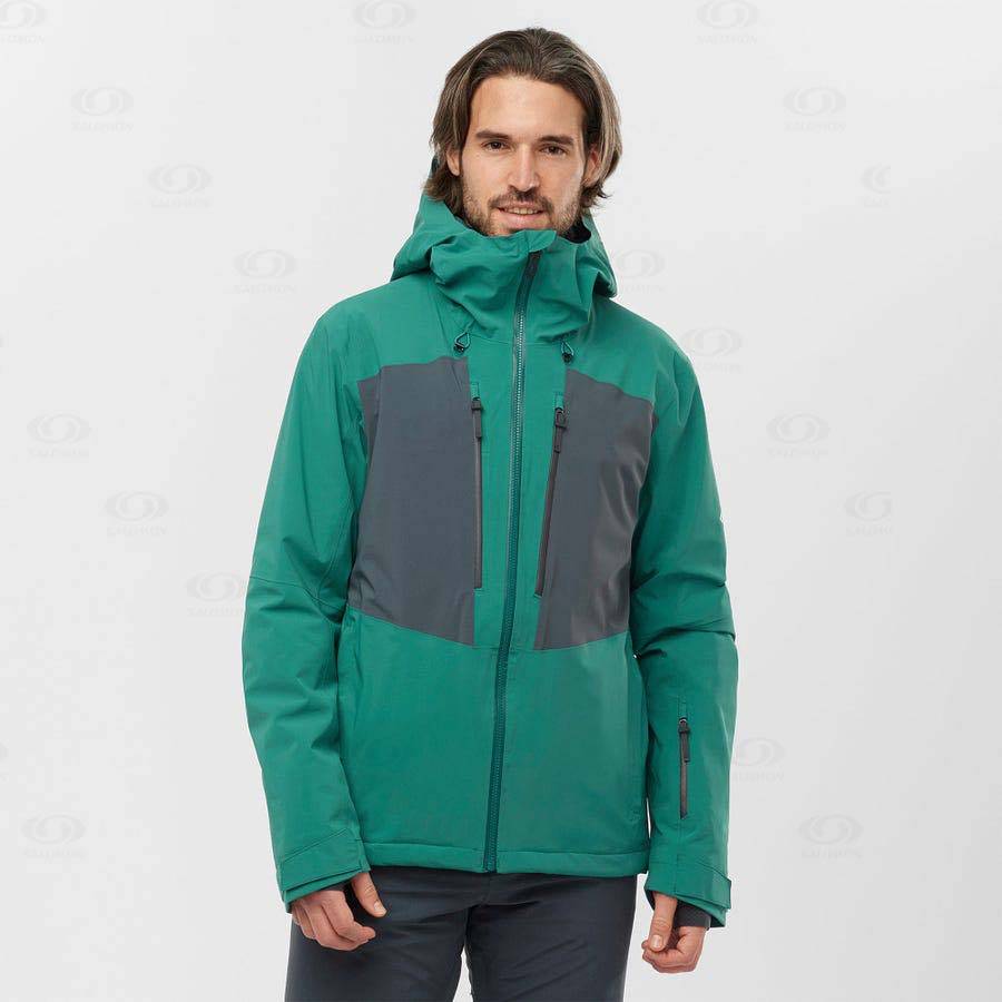 Green Men's Salomon HIGHLAND Insulated Jackets | USA-L2068