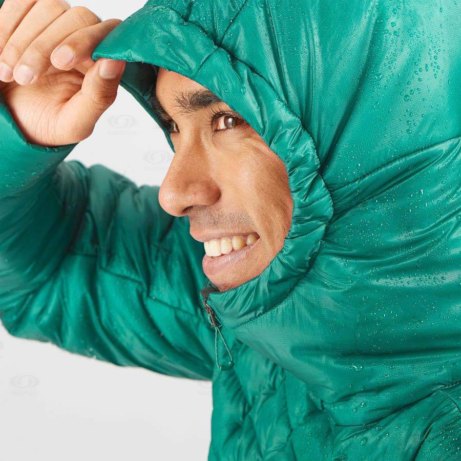 Green Men's Salomon OUTLINE DOWN Insulated Jackets | USA-S1366