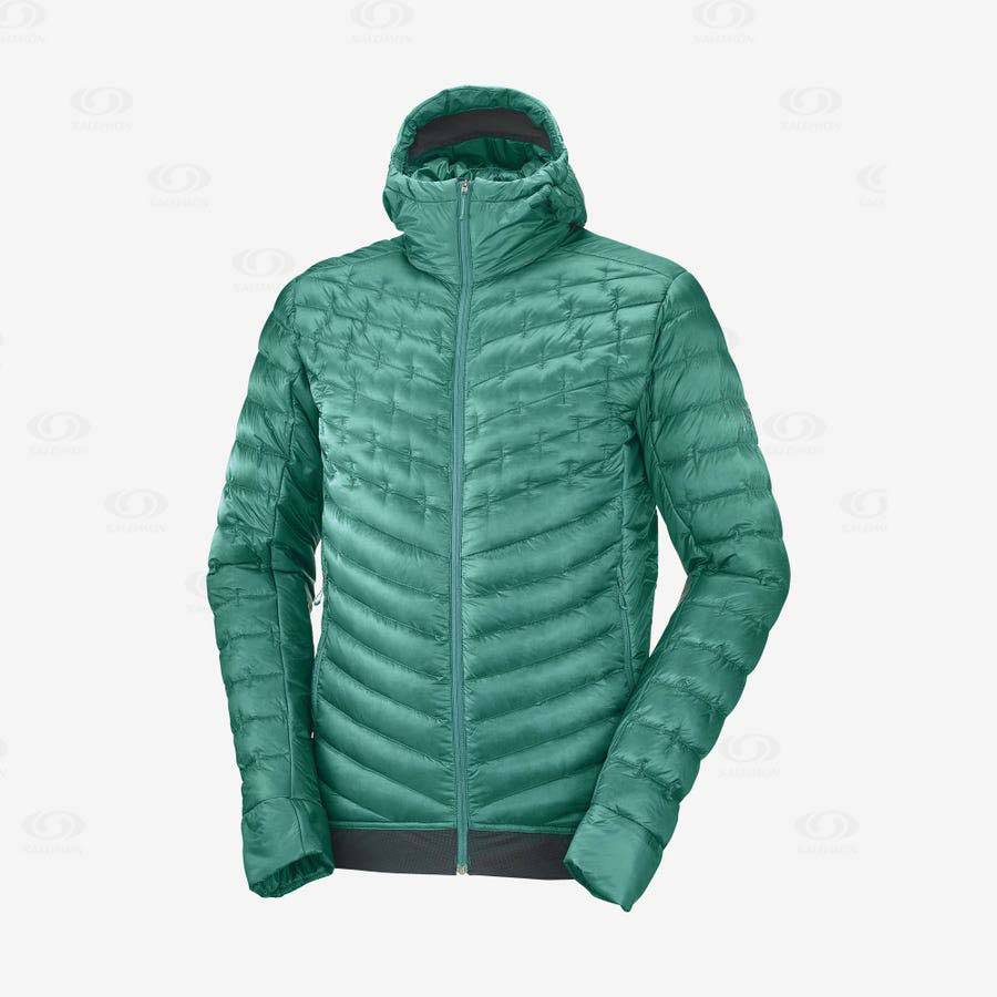 Green Men\'s Salomon OUTLINE DOWN Insulated Jackets | USA-S1366