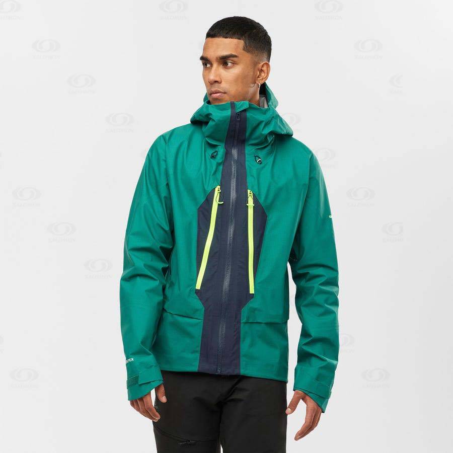 Green Men's Salomon OUTPEAK GORE-TEX 3L Waterproof Jackets | USA-wO2132