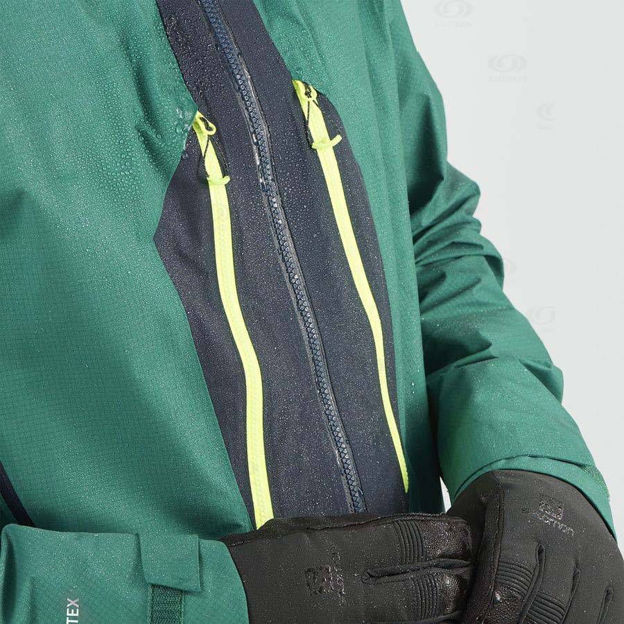 Green Men's Salomon OUTPEAK GORE-TEX 3L Waterproof Jackets | USA-wO2132