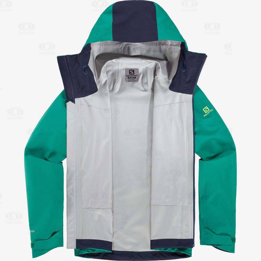 Green Men's Salomon OUTPEAK GORE-TEX 3L Waterproof Jackets | USA-wO2132