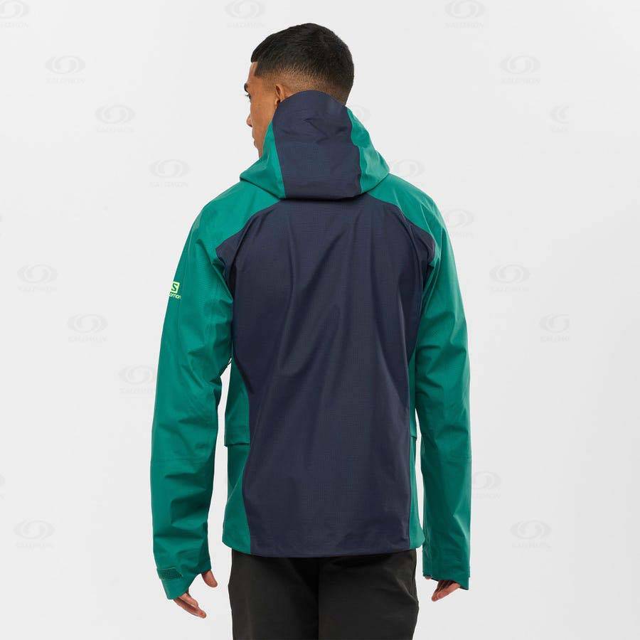 Green Men's Salomon OUTPEAK GORE-TEX 3L Waterproof Jackets | USA-wO2132