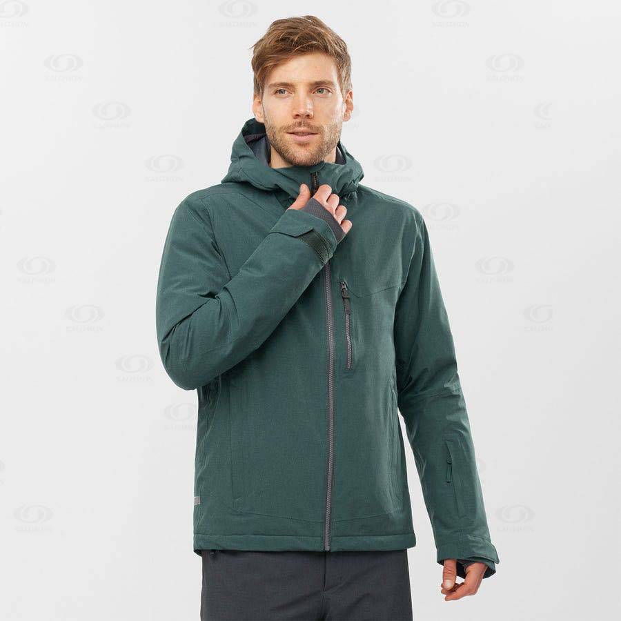 Green Men's Salomon UNTRACKED Ski Jackets | USA-N1890