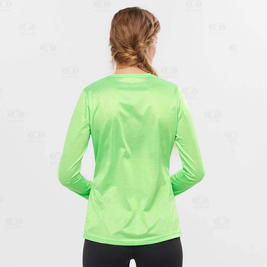 Green Women's Salomon AGILE T Shirts | USA-O2540