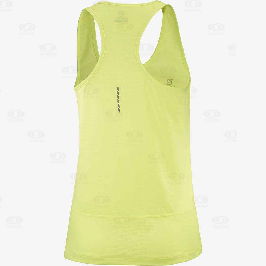 Green Women's Salomon CROSS RUN T Shirts | USA-wO1861