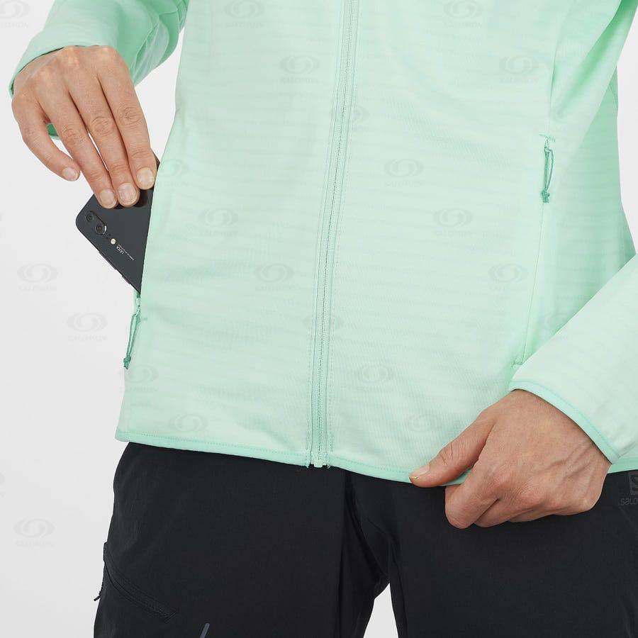 Green Women's Salomon ESSENTIAL LIGHTWARM Hoodie | USA-O1588