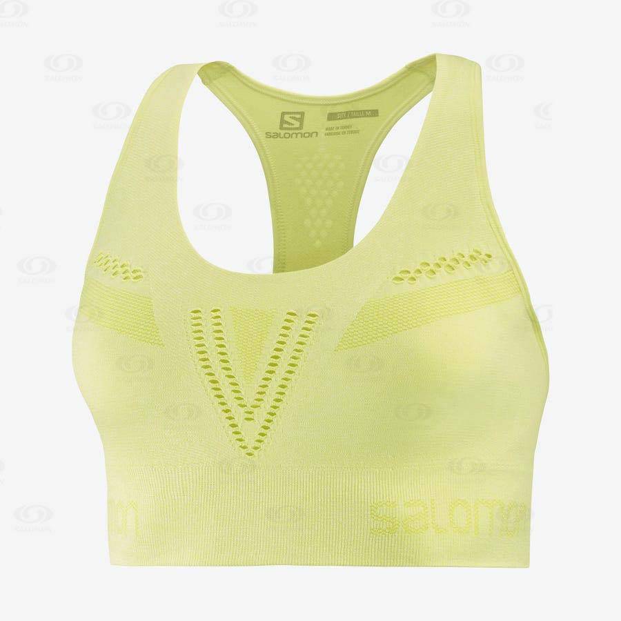 Green Women\'s Salomon ESSENTIAL MOVE ON SEAMLESS Sports Bras | USA-S1814