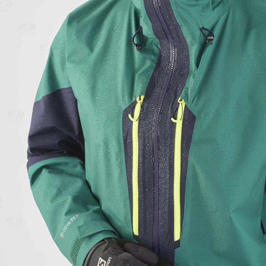 Green Women's Salomon OUTPEAK GORE-TEX 3L Waterproof Jackets | USA-W2030