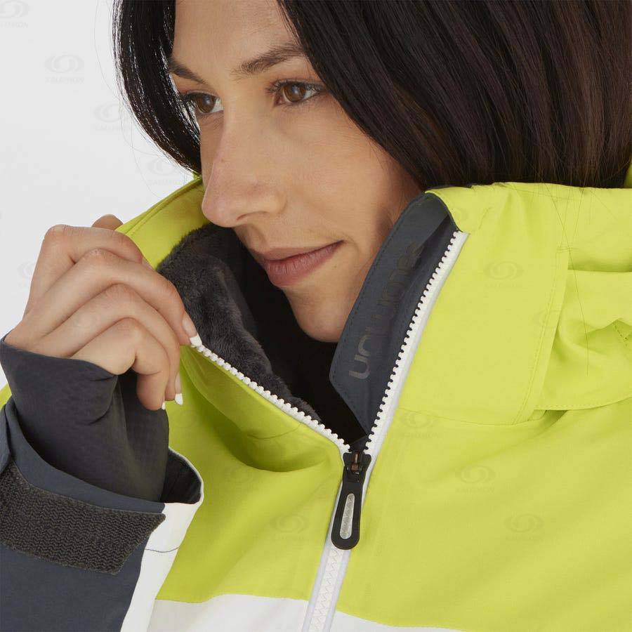 Green Women's Salomon SLALOM Ski Jackets | USA-S2507