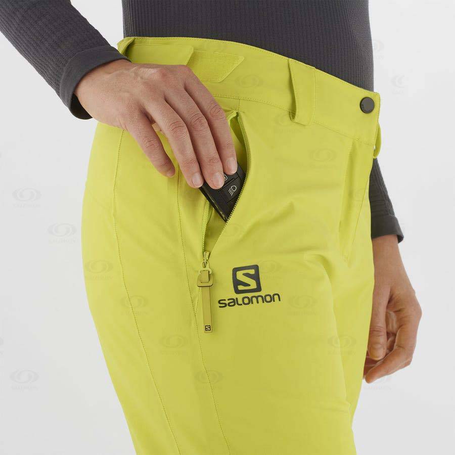 Green Women's Salomon THE BRILLIANT Ski Pants | USA-L1305