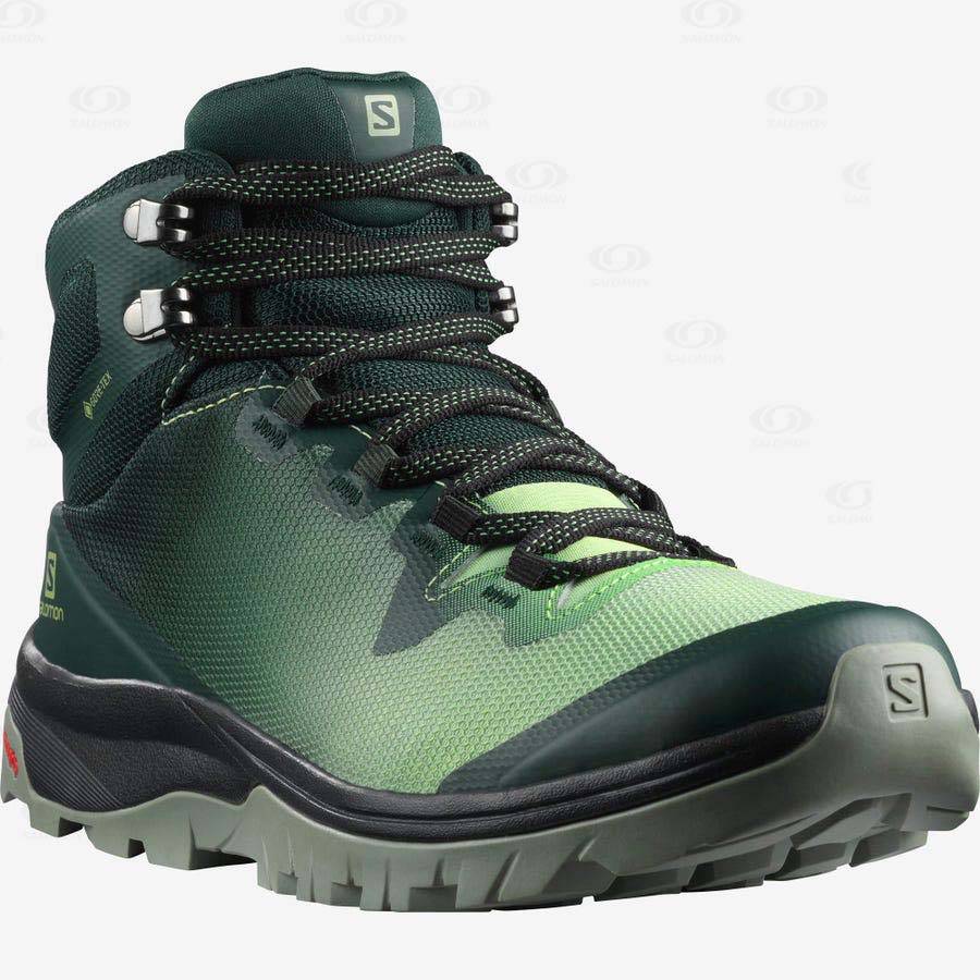 Green Women's Salomon VAYA MID GORE-TEX Waterproof Shoes | USA-N2212