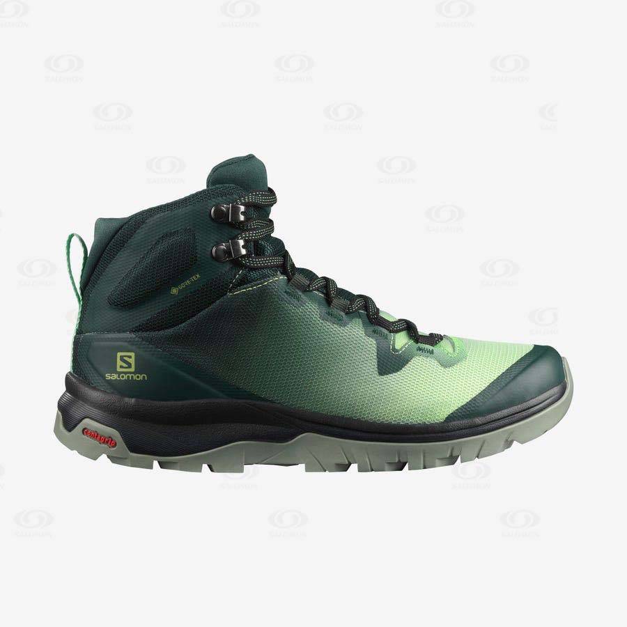 Green Women\'s Salomon VAYA MID GORE-TEX Waterproof Shoes | USA-N2212