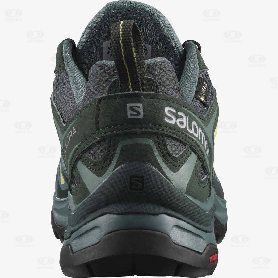 Green Women's Salomon X ULTRA 3 GORE-TEX Waterproof Shoes | USA-A2165