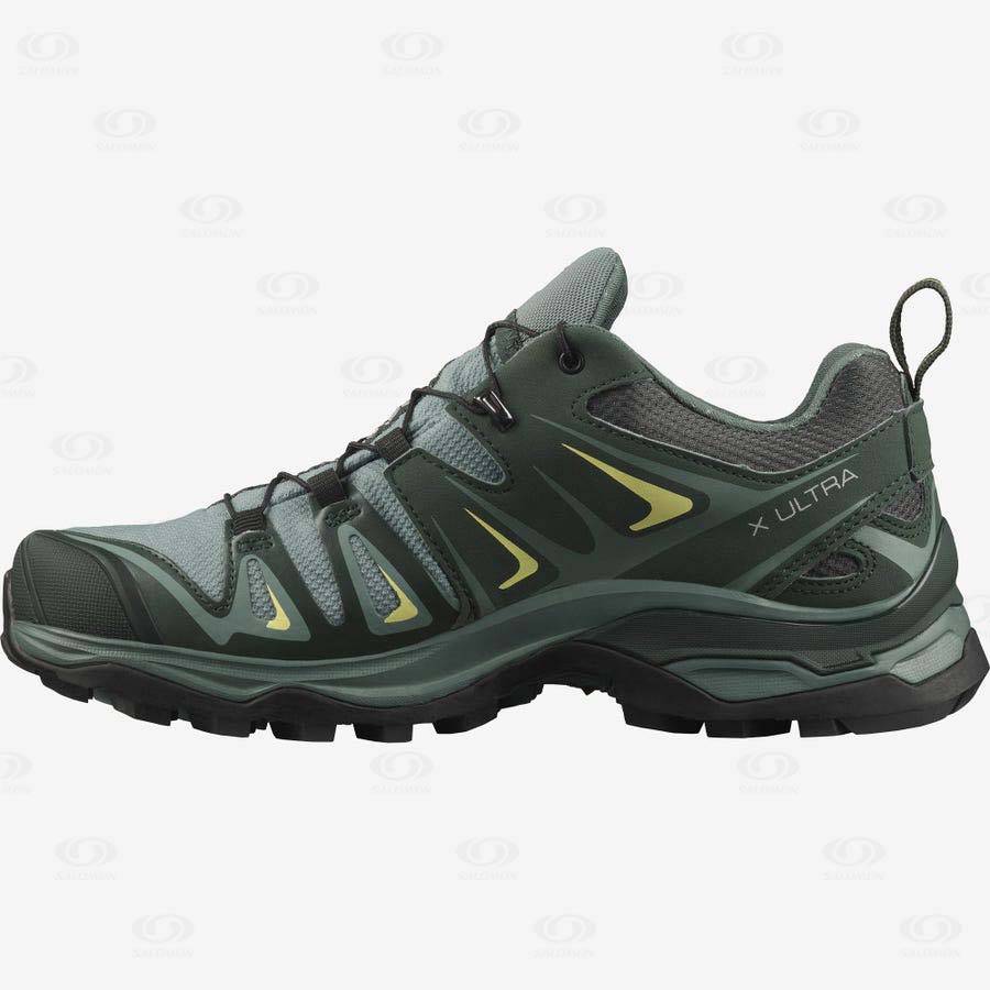 Green Women's Salomon X ULTRA 3 GORE-TEX Waterproof Shoes | USA-A2165