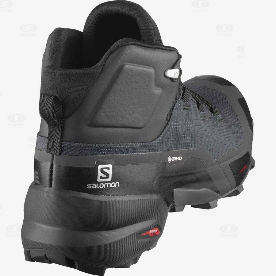 Grey / Black Men's Salomon CROSS HIKE MID GORE-TEX Hiking Shoes | USA-O2601