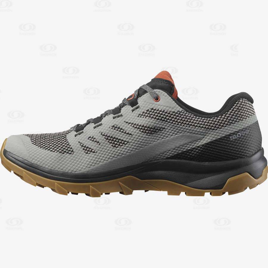 Grey / Black Men's Salomon OUTLINE GORE-TEX Hiking Shoes | USA-O2239