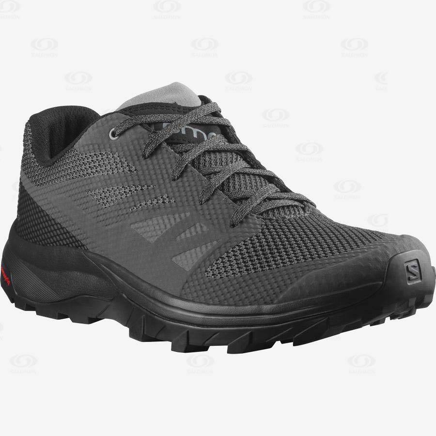 Grey / Black Men's Salomon OUTLINE Hiking Shoes | USA-M2182