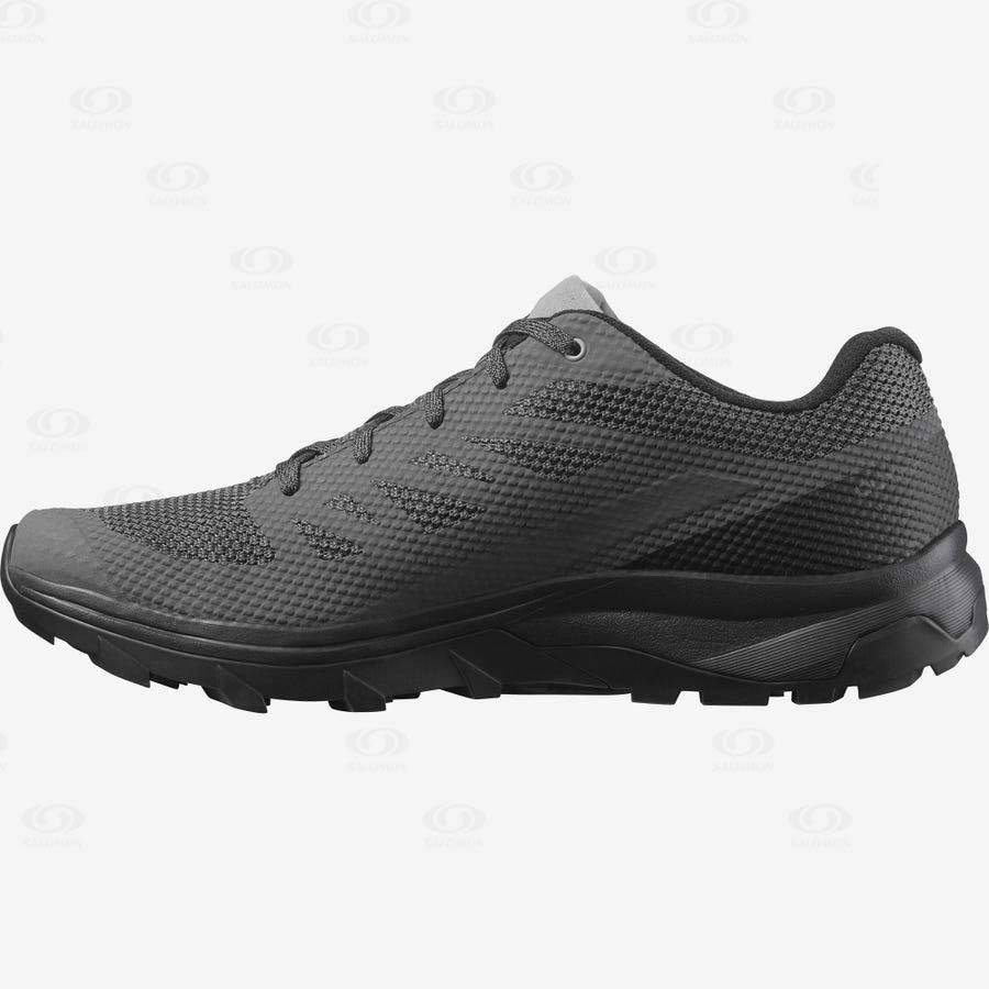 Grey / Black Men's Salomon OUTLINE Hiking Shoes | USA-M2182