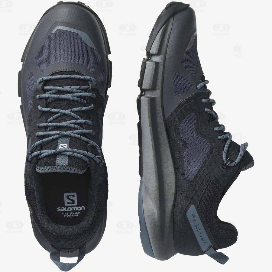 Grey / Black Men's Salomon PREDICT HIKE GORE-TEX Hiking Shoes | USA-M1895