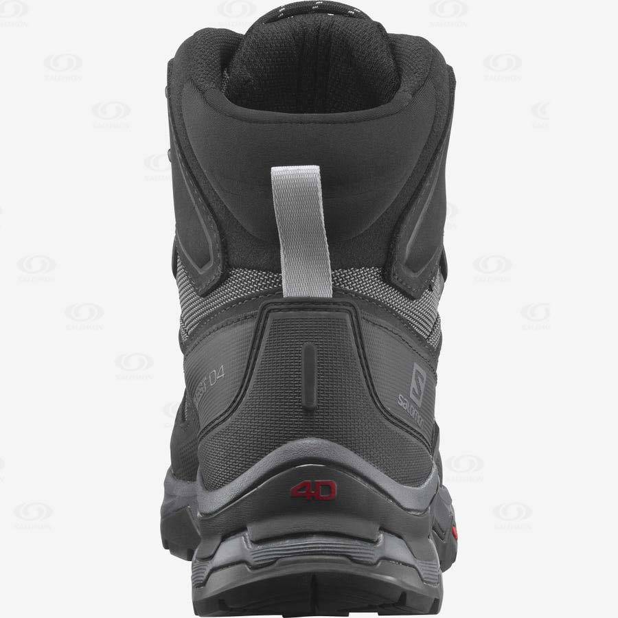 Grey / Black Men's Salomon QUEST 4 GORE-TEX Hiking Boots | USA-S2493