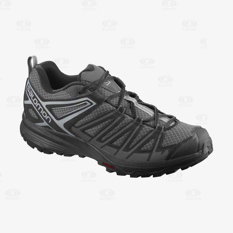 Grey / Black Men\'s Salomon X CREST Hiking Shoes | USA-O1952