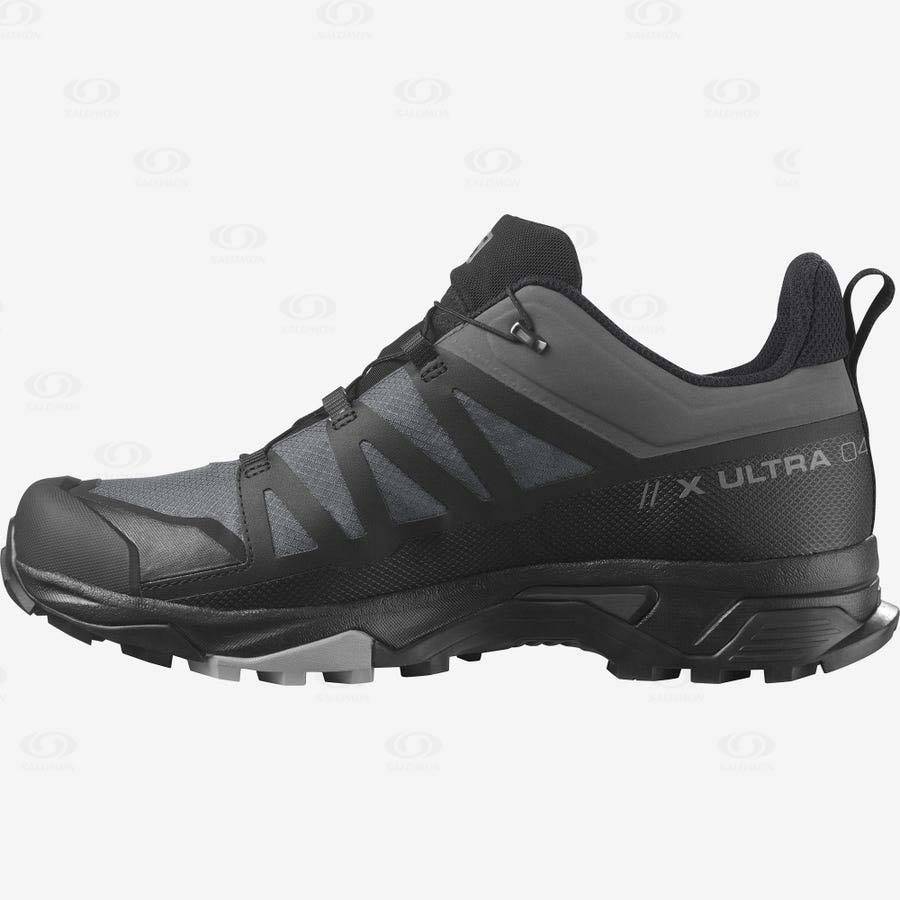 Grey / Black Men's Salomon X ULTRA 4 GORE-TEX Hiking Shoes | USA-O1749