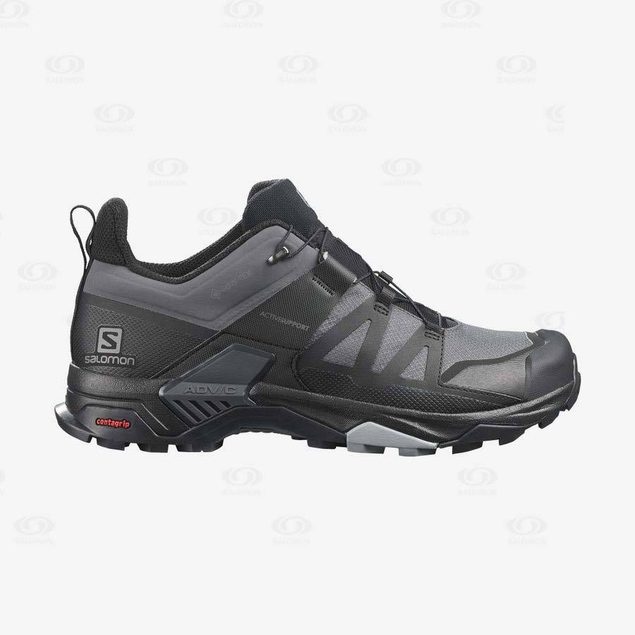 Grey / Black Men\'s Salomon X ULTRA 4 GORE-TEX Waterproof Shoes | USA-W1330