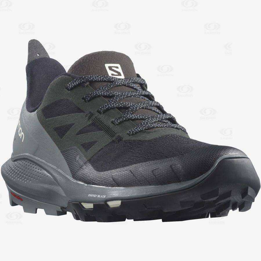 Grey / Black Women's Salomon OUTPULSE GORE-TEX Waterproof Shoes | USA-L2425