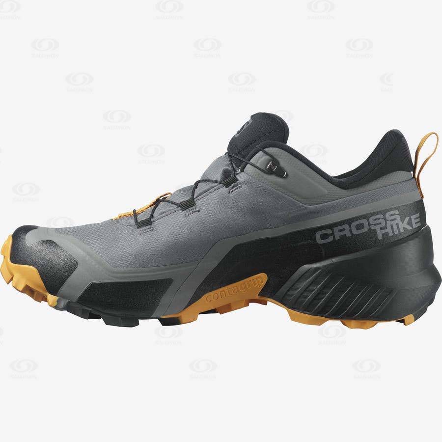 Grey Men's Salomon CROSS HIKE GORE-TEX Waterproof Shoes | USA-S1702