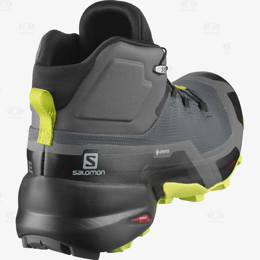 Grey Men's Salomon CROSS HIKE MID GORE-TEX Waterproof Shoes | USA-O2407