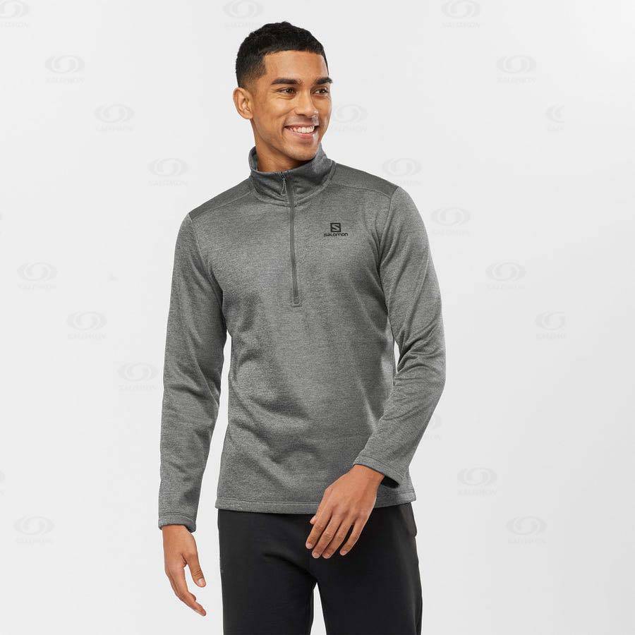 Grey Men's Salomon ESSENTIAL LIGHTWARM SEAMLESS Hoodie | USA-L1816