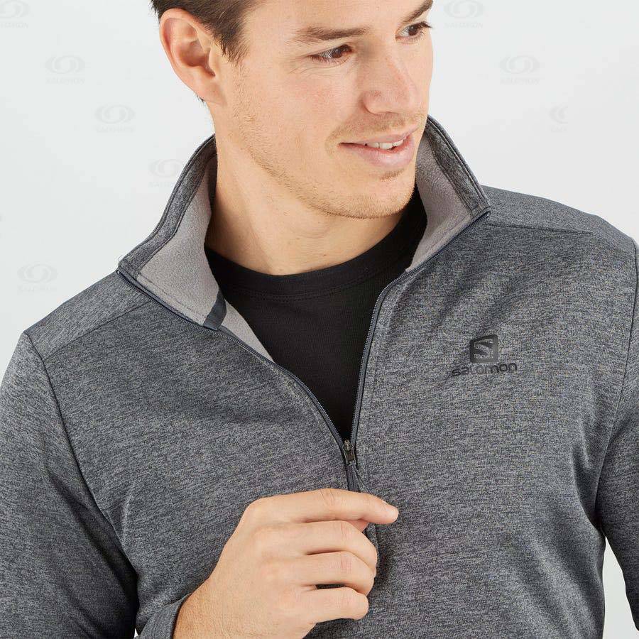 Grey Men's Salomon ESSENTIAL LIGHTWARM SEAMLESS Hoodie | USA-L1816