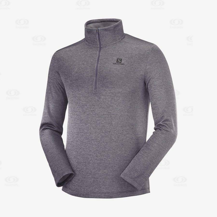 Grey Men\'s Salomon ESSENTIAL LIGHTWARM SEAMLESS Hoodie | USA-L1816