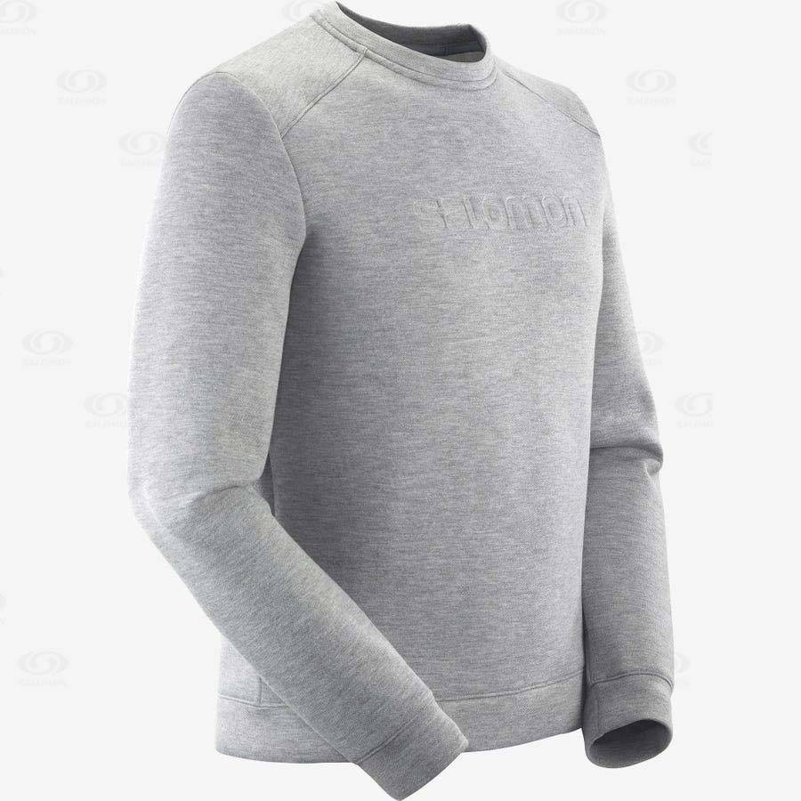 Grey Men's Salomon ESSENTIAL WARM Hoodie | USA-N1561