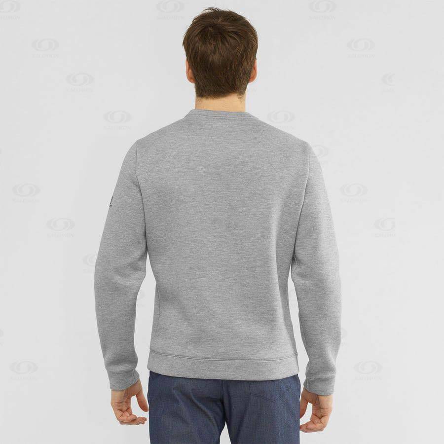 Grey Men's Salomon ESSENTIAL WARM Hoodie | USA-N1561