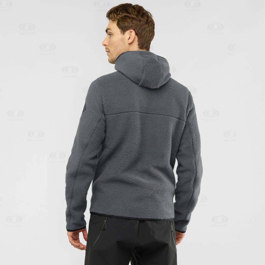 Grey Men's Salomon ESSENTIAL WARM TEDDY Hoodie | USA-A2319