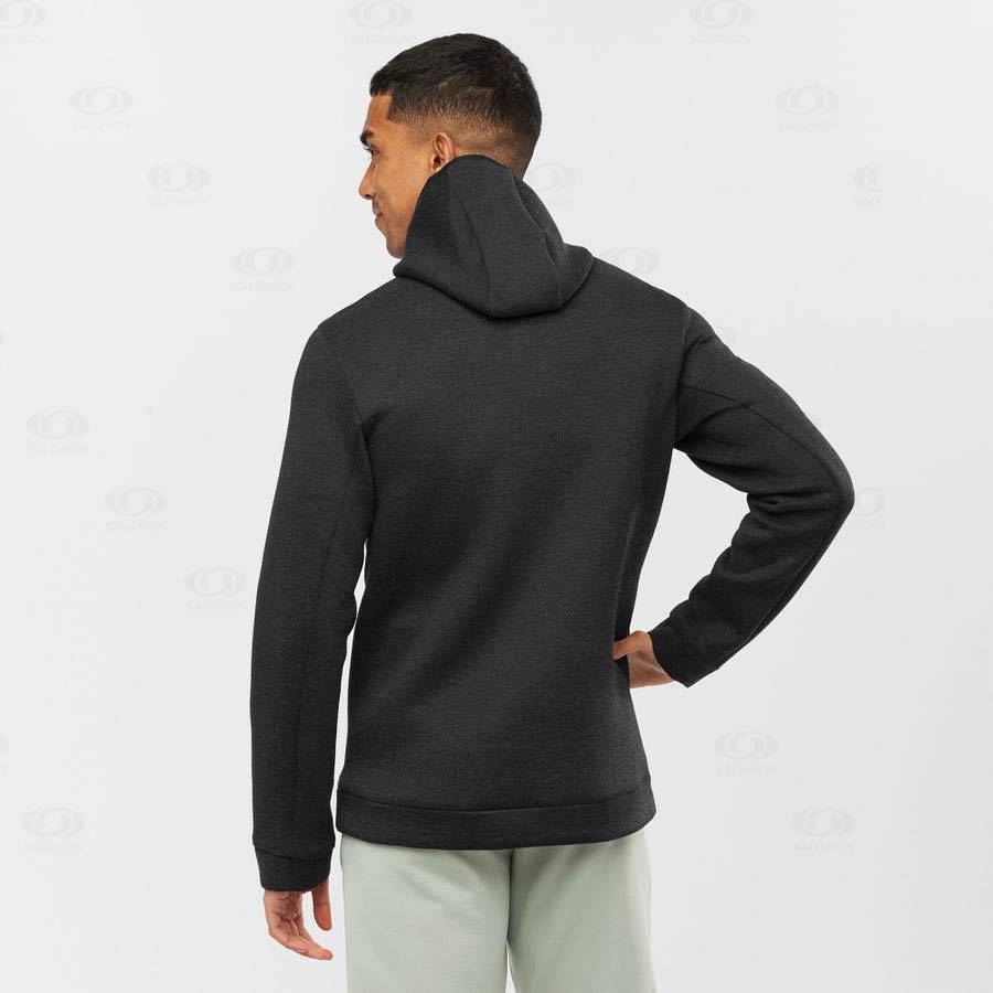 Grey Men's Salomon ESSENTIAL XWARM HYBRID Hoodie | USA-N1470