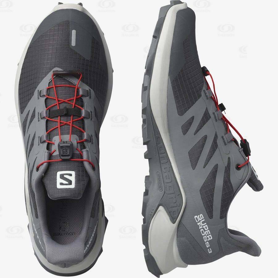 Grey Men's Salomon SUPERCROSS 3 Trail Running Shoes | USA-W4100