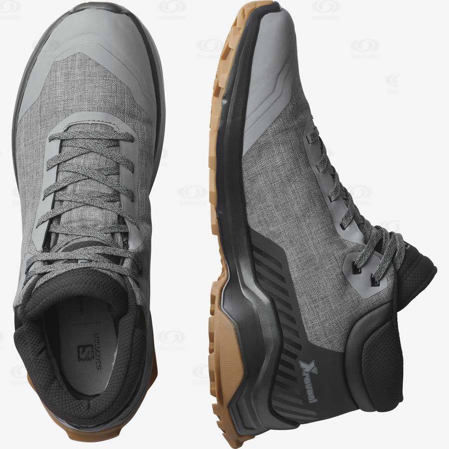 Grey Men's Salomon X REVEAL CHUKKA CLIMASALOMON™ Waterproof Boots | USA-M2420